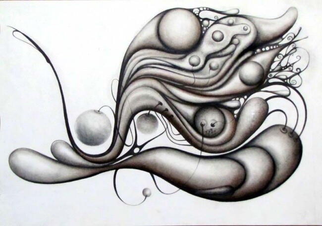 Dessin intitulée "Fish" par Wil Lemansch, Œuvre d'art originale, Crayon
