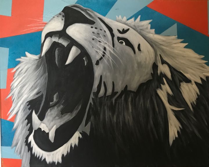 Painting titled "King of the Jungle" by El-Joa, Original Artwork