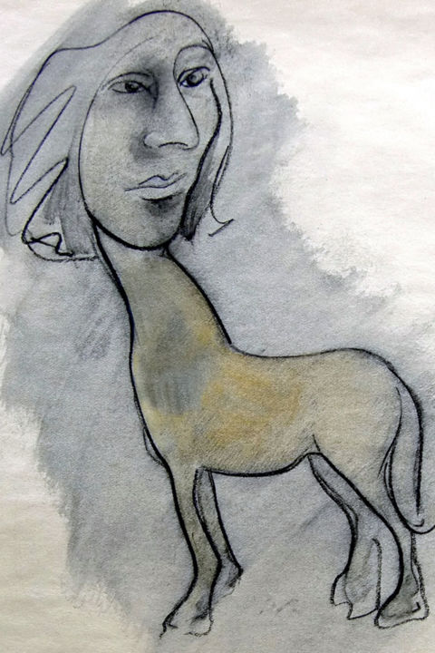 Drawing titled "Kobe Series: Anthro…" by Wilf Tilley, Original Artwork, Oil