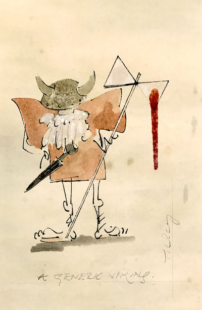 Gravures & estampes intitulée "A Generic Viking: G…" par Wilf Tilley, Œuvre d'art originale, Monotype
