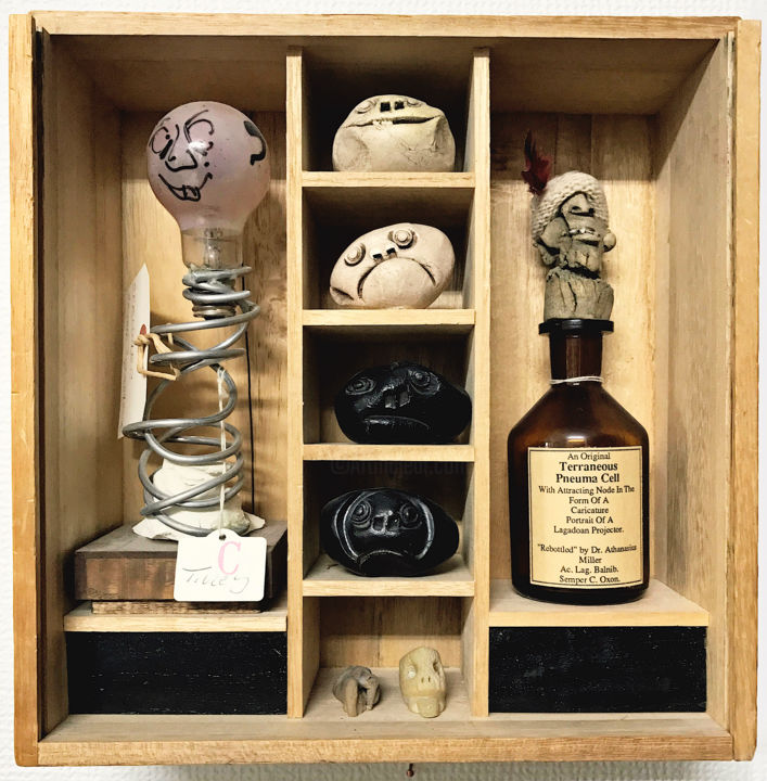 Sculpture titled "A Cabinet Of Ludic…" by Wilf Tilley, Original Artwork, Clay