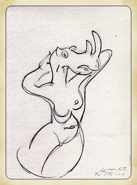 Dibujo titulada "Seven Mythological,…" por Wilf Tilley, Obra de arte original, Carbón