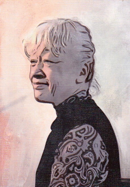 Printmaking titled "Tokyo Portrait: Oct…" by Wilf Tilley, Original Artwork, Oil Mounted on Other rigid panel