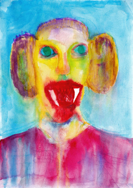 Картина под названием "Cheba" - Wilhelm Nosferatu, Подлинное произведение искусства, Акварель