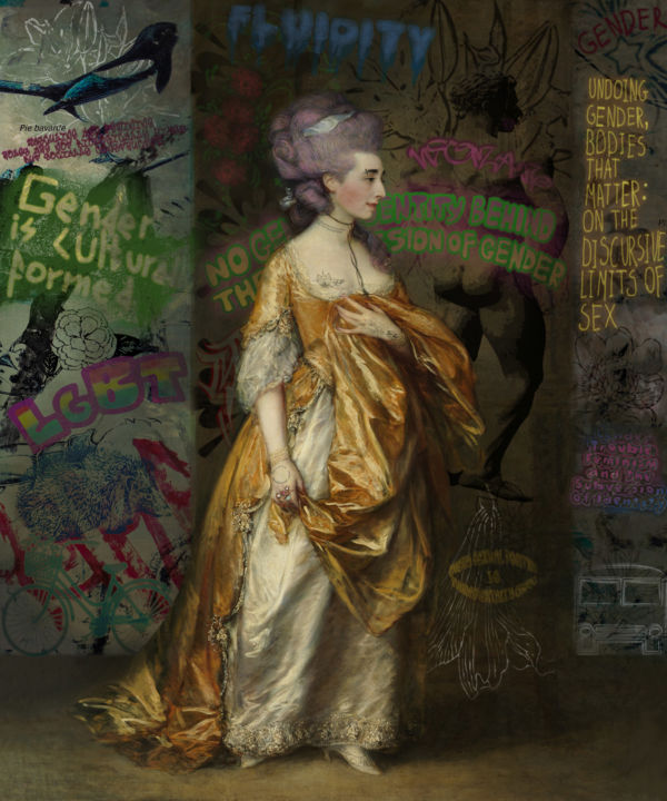 Malerei mit dem Titel "Miss Judith Butler" von Wilhem Von Kalisz, Original-Kunstwerk, Acryl