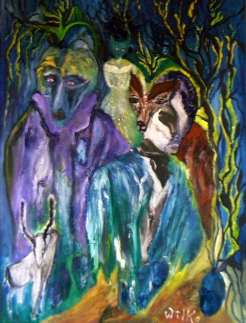 Peinture intitulée "L'homme de blaireau" par Wilko, Œuvre d'art originale, Huile