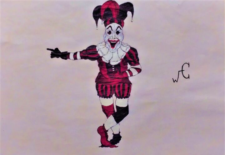 Disegno intitolato "Joker VI" da Will Carene, Opera d'arte originale, Inchiostro