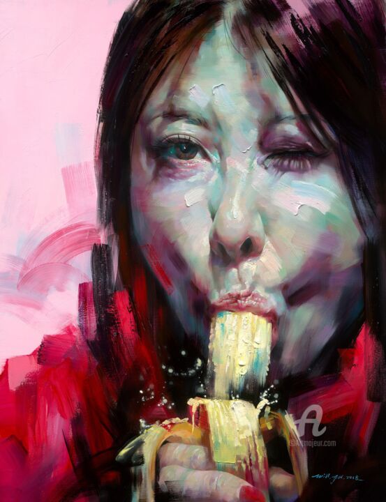 Painting titled "Self" by Will Yu You Wei Yi, Original Artwork, Oil