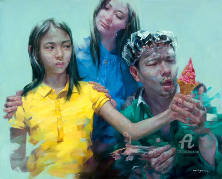 Painting titled "Fellow the fortunes" by Will Yu You Wei Yi, Original Artwork, Oil