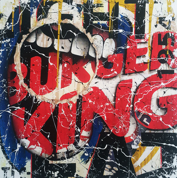 Peinture intitulée "Burger-king" par Will, Œuvre d'art originale, Acrylique
