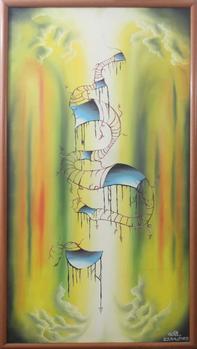 Malerei mit dem Titel "Forças opostas" von Willcap, Original-Kunstwerk, Öl