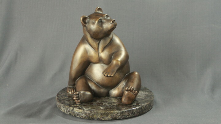 Sculptuur getiteld "Little Bear" door Willem Botha, Origineel Kunstwerk, Bronzen