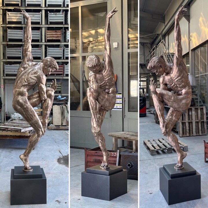 Sculpture titled "Life Size Dance of…" by Willem Botha, Original Artwork, Bronze