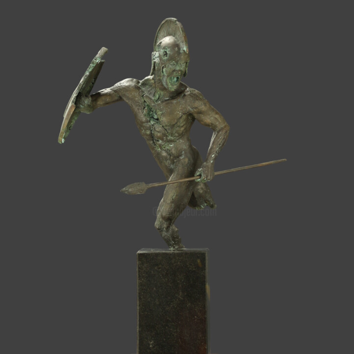 Sculpture titled "Ares The God of War" by Willem Botha, Original Artwork, Bronze