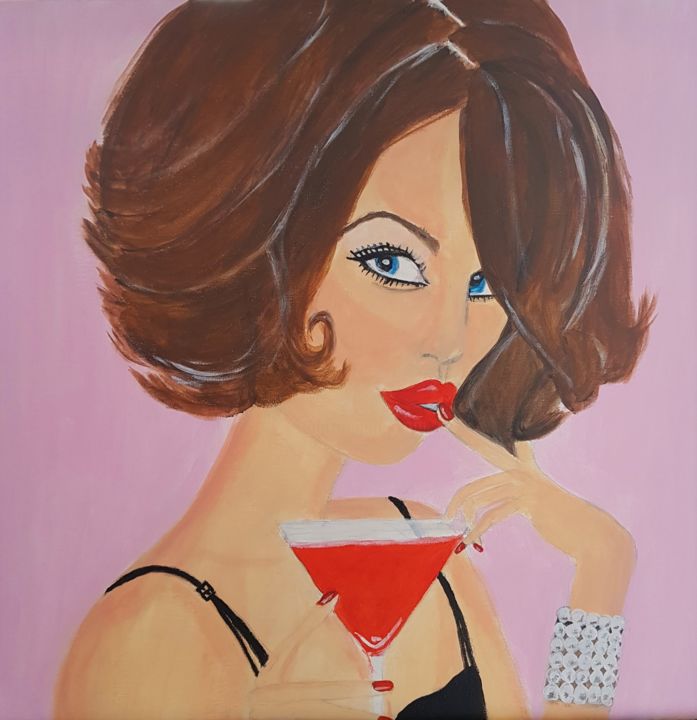 Schilderij getiteld "Hold that naughty t…" door Willemijn Mensens, Origineel Kunstwerk, Acryl