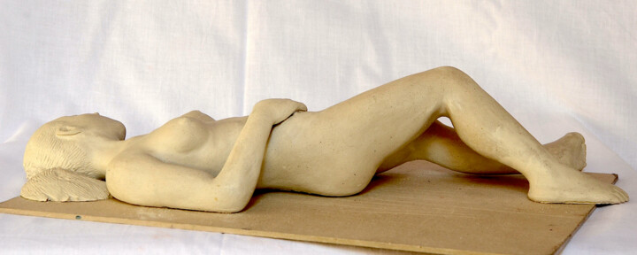 Sculpture intitulée "Bain de soleil" par William Castaño, Œuvre d'art originale, Argile