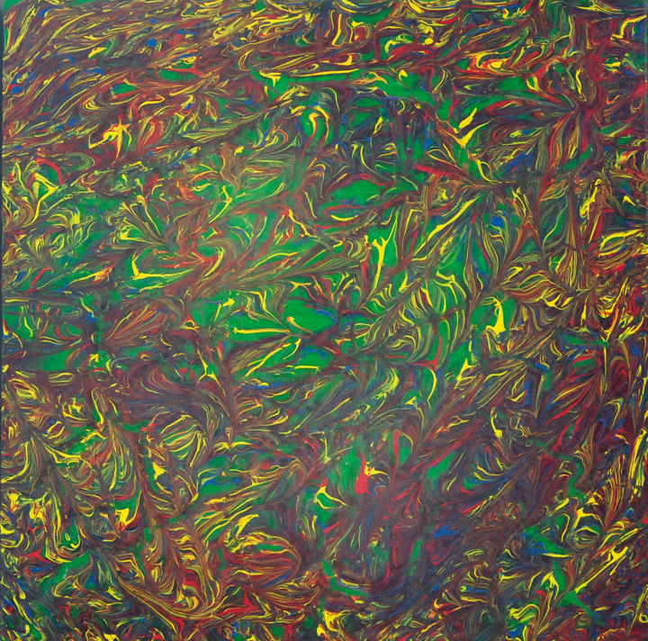 Pittura intitolato "Green Swirl.jpg" da William Olexik, Opera d'arte originale, Acrilico