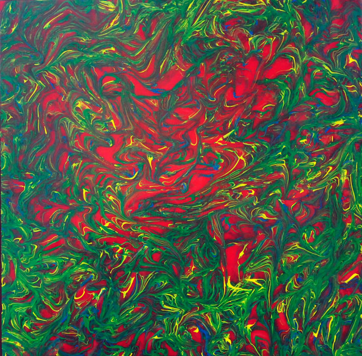 Painting titled "Red Swirl.jpg" by William Olexik, Original Artwork, Acrylic