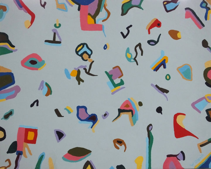 Painting titled "Dancing With Miro" by William Olexik, Original Art, Acrylic