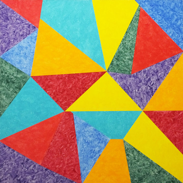 Painting titled "Geo More Neo #3 (Ma…" by William Olexik, Original Art, Acrylic Mounted on Other rigid panel
