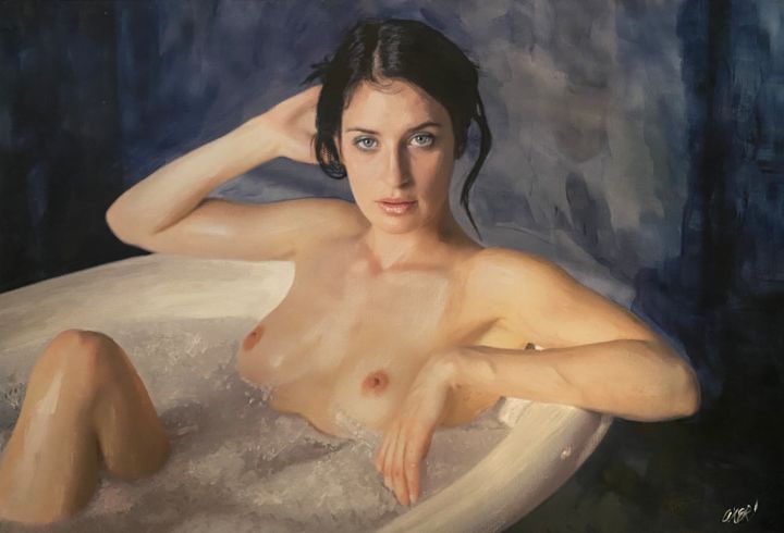 Painting titled "Time To Myself" by William Oxer F.R.S.A., Original Artwork, Acrylic