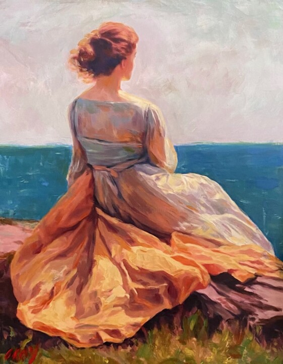 Painting titled "'The Wishful Thinke…" by William Oxer F.R.S.A., Original Artwork, Oil