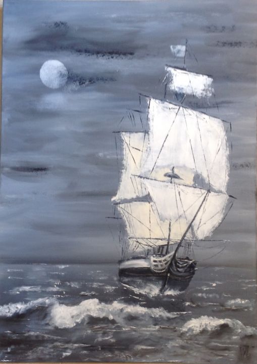 Peinture intitulée "L'hispaniola" par William Thielland, Œuvre d'art originale,