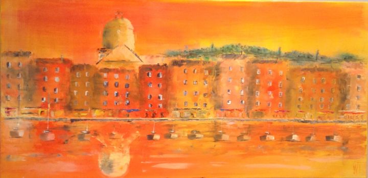 Peinture intitulée "Saint Tropez" par William Thielland, Œuvre d'art originale,