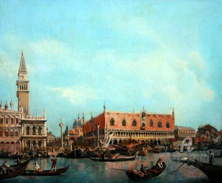 Peinture intitulée "Canaletto" par William Vallée, Œuvre d'art originale