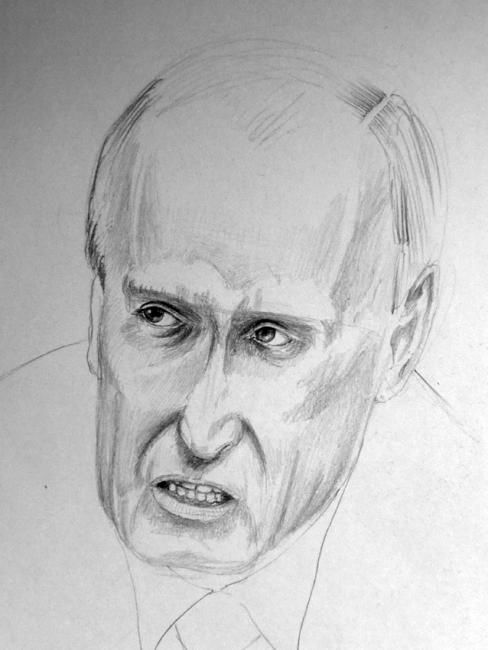 Tekening getiteld "Putin" door Zeichnungen/Fotografie, Origineel Kunstwerk, Anders