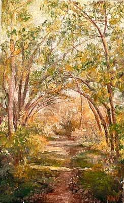 Painting titled "Path into Sanborne" by William Dunn, Original Art, Oil