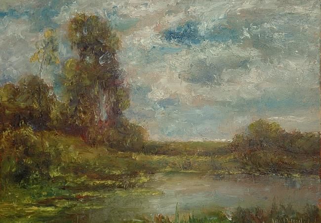 Painting titled "After Barbizon" by William Dunn, Original Artwork, Oil
