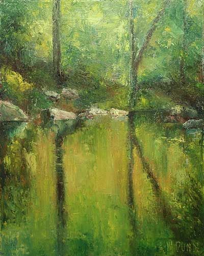 Painting titled "Summer reflections" by William Dunn, Original Art, Oil