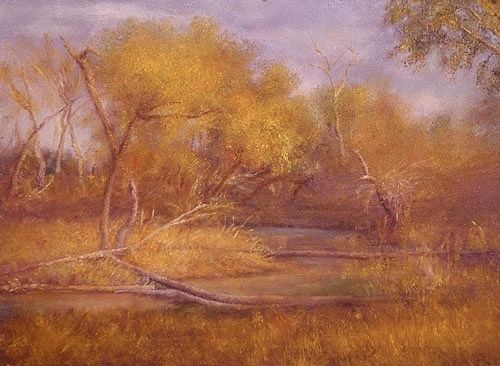 Painting titled "An autumn Sanborne" by William Dunn, Original Artwork, Oil