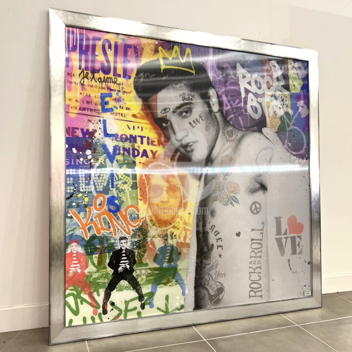 "ELVIS MAGIC POP" başlıklı Dijital Sanat Will B tarafından, Orijinal sanat, Dijital Resim Plastik cam üzerine monte edilmiş