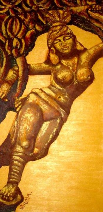 Peinture intitulée "Nymphe" par Wilma Gledhill, Œuvre d'art originale, Huile