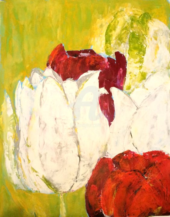 Schilderij getiteld "Tulips" door Wil Marino, Origineel Kunstwerk