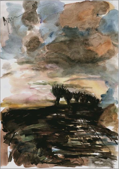 Рисунок под названием "After the rain- the…" - Dima Wilms, Подлинное произведение искусства, Гуашь
