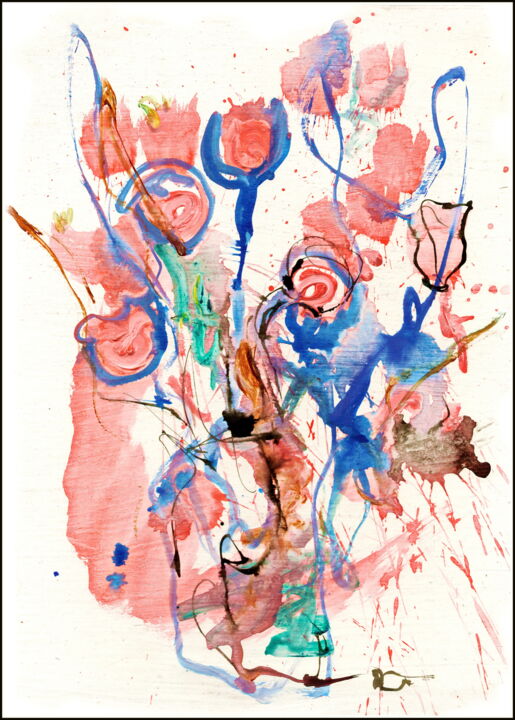 Drawing titled "bouquet  103.jpg" by Dima Wilms, Original Artwork, Acrylic