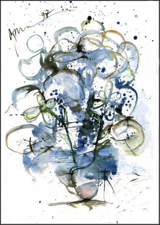 图画 标题为“Blue bouquet  Синий…” 由Dima Wilms, 原创艺术品, 水粉