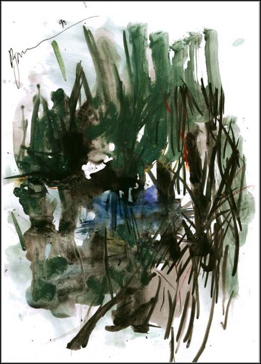 Drawing titled "reflet   Отражение…" by Dima Wilms, Original Artwork, Gouache
