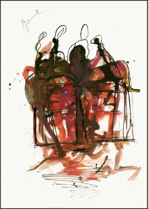 Drawing titled "intervention chirur…" by Dima Wilms, Original Artwork, Gouache