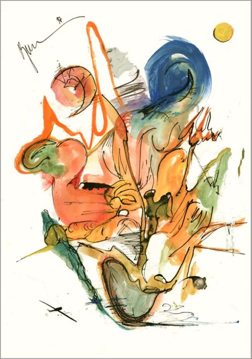 Рисунок под названием "Букет Манилов Bouqu…" - Dima Wilms, Подлинное произведение искусства, Гуашь