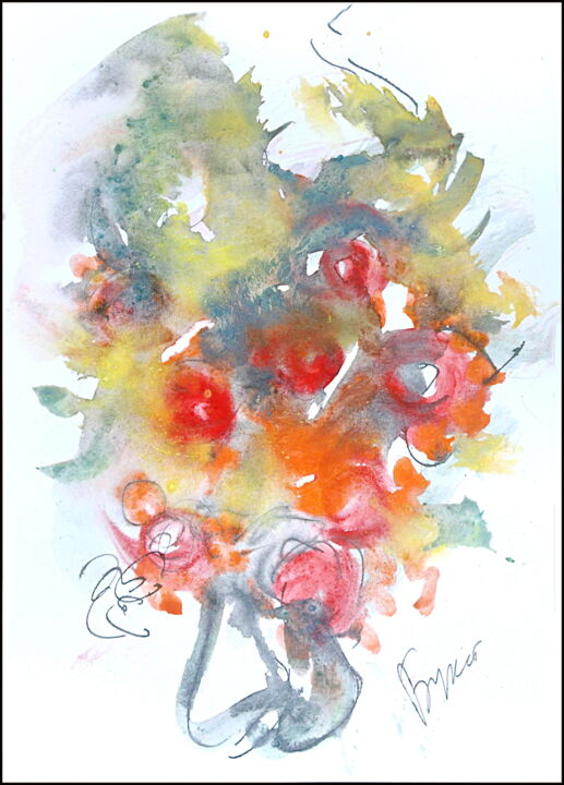 Рисунок под названием "Bouquet  Букет" - Dima Wilms, Подлинное произведение искусства, Гуашь