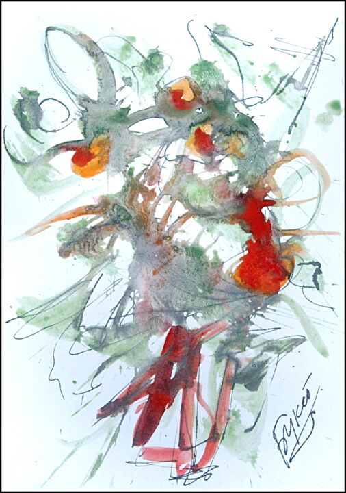 Рисунок под названием "Bouquet  Букет 463" - Dima Wilms, Подлинное произведение искусства, Гуашь