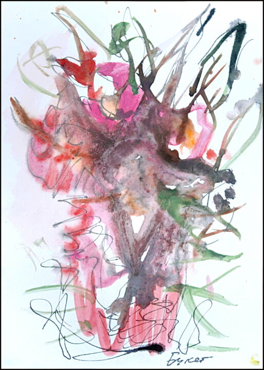 Disegno intitolato "Bouquet  Букет 68" da Dima Wilms, Opera d'arte originale, Gouache