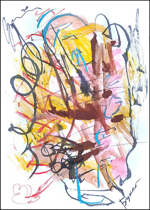 Drawing titled "abstract bouquet 46…" by Dima Wilms, Original Artwork, Gouache