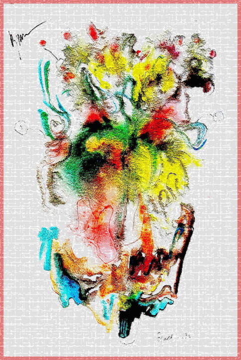 Digital Arts titled "букет   bouquet 0цвц" by Dima Wilms, Original Artwork, Watercolor