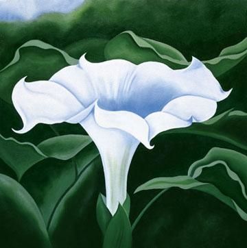 Painting titled "Angels Trumpet #2" by Jeanette Wilson, Original Artwork, Oil