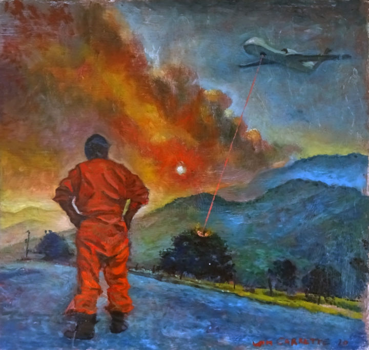 Peinture intitulée "Australia Fires" par Wim Carrette, Œuvre d'art originale, Huile